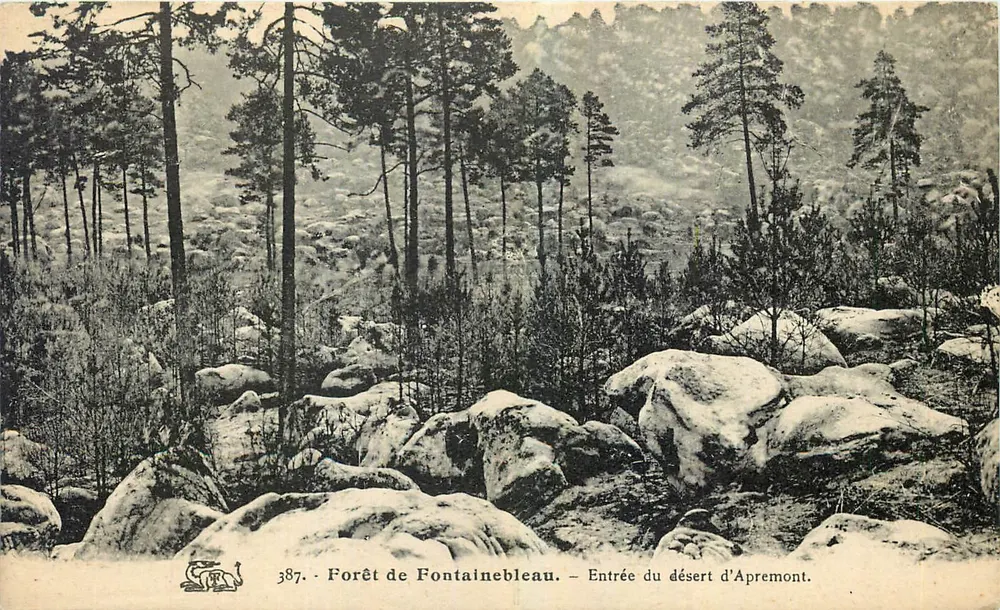 Forêt de Fontainebleau — Entrée du désert d'Apremont — n° 387 - Recto