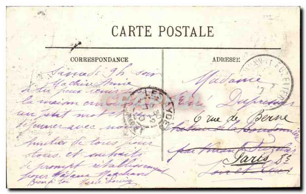 Überschwemmungen in Paris (Januar 1910) — Die Kammer der Abgeordneten — LL. - Rückseite