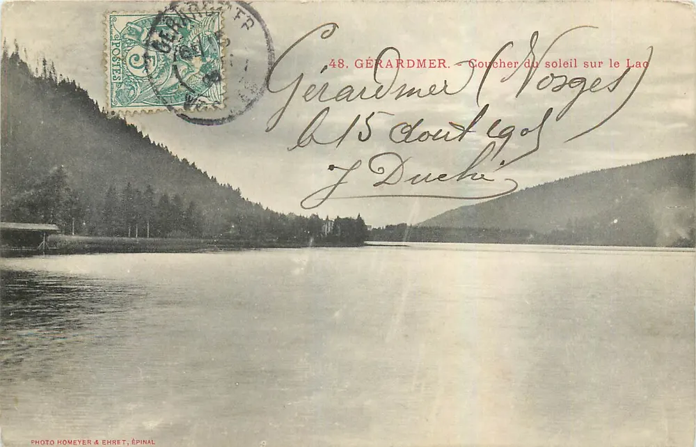 Gérardmer (Vosges) — Pôr do sol no Lago — Foto Homeyer & Ehret, Épinal - Frente