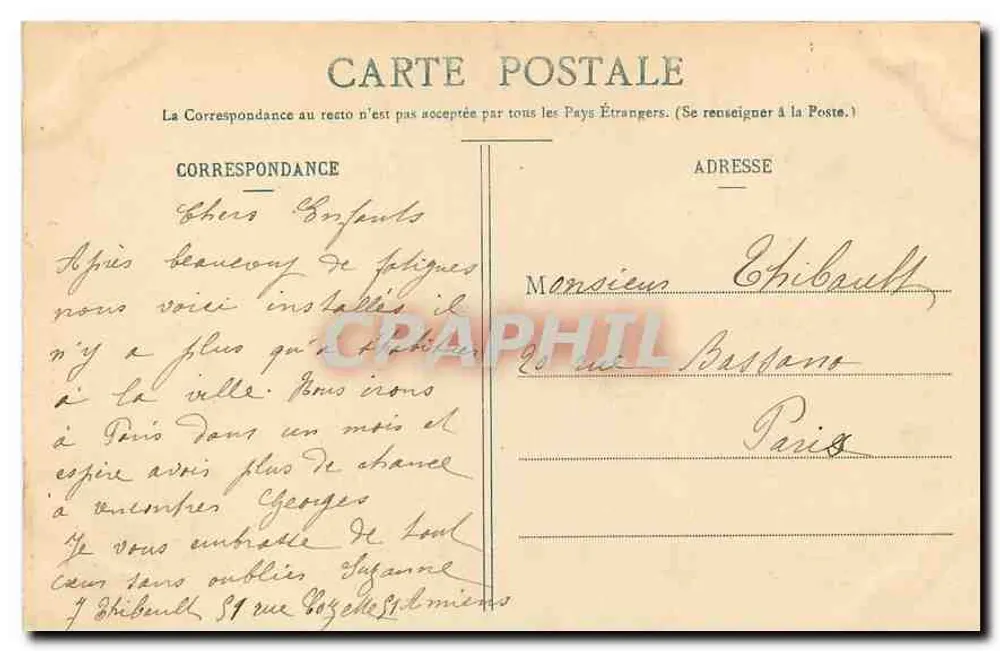 Amiens - Catedral (Lado Sul) — vista gótica com palácio e rua — editor desconhecido, número de série não visível - Verso