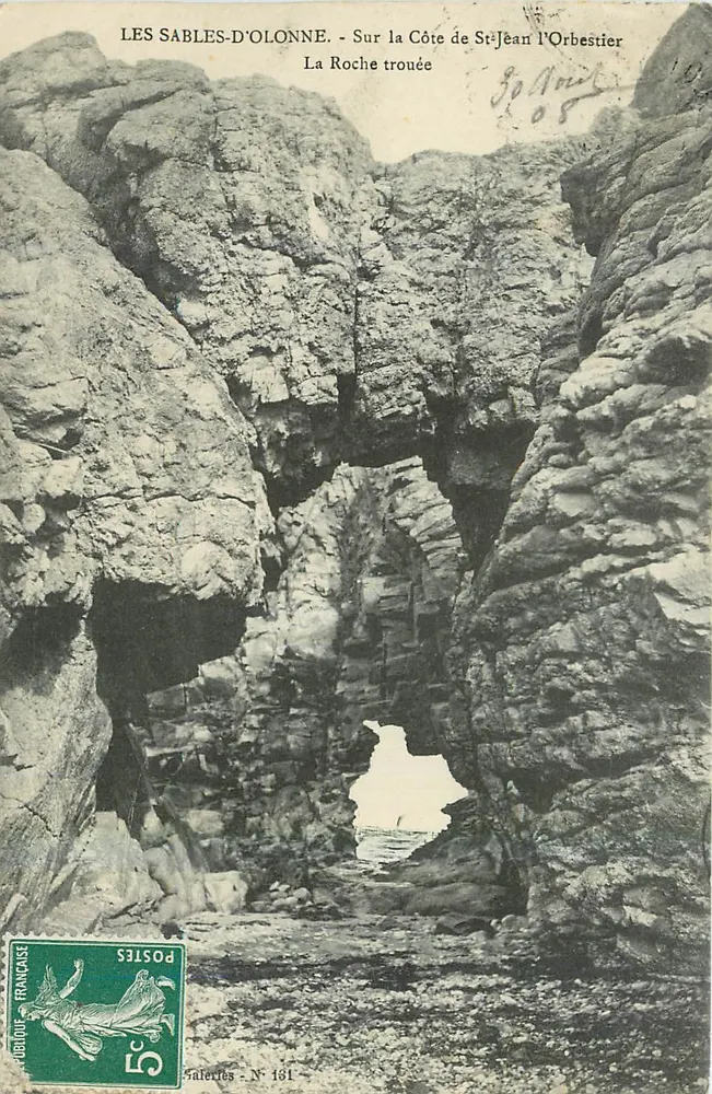 Les Sables-d'Olonne - An der Küste von St-Jean l'Orbestier - Die Höhle in der Felsen - Salerles - Nr. 181 - Vorderseite