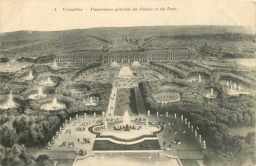 Versailles — Panorama geral do Palácio e do Parque — ÉDIA PARIS-VERSAIILLES - Frente