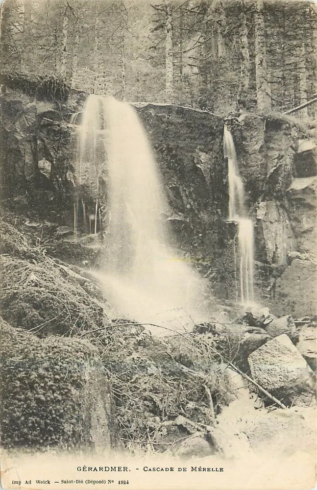 Gérardmer - Cachoeira de Mérelle — imp. Ad Welck, Saint-Dié, N° 1924 - Frente