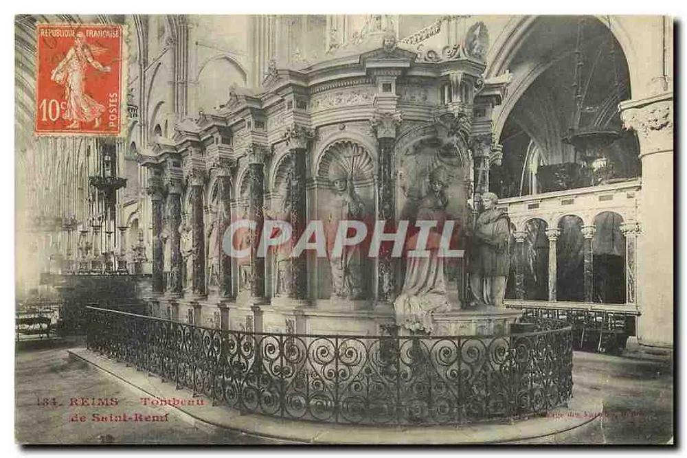 Reims — Túmulo de São Rémi — Editor das Vistas da França, n° 184 - Frente