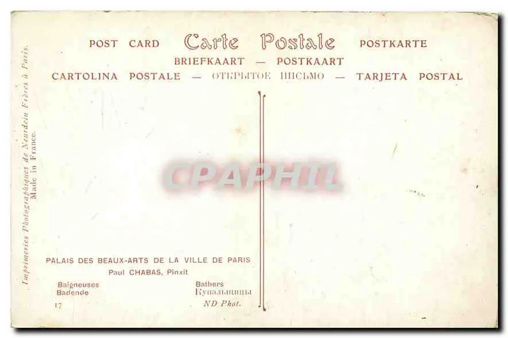 Bäder — Paul Chabas — Photographische Druckerei der Brüder Neuaddin, Paris - Rückseite