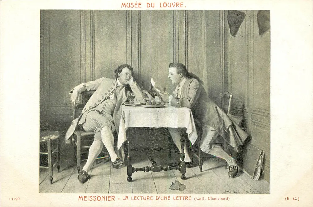A leitura de uma carta — Meissonier — Museu do Louvre (Coleção Chatauchard) - Frente