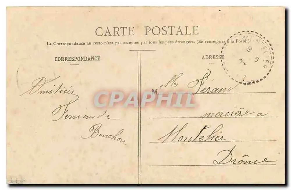 Valence - Avenue Gambetta, Ansicht des Parc Jouvet — Sammlung P. Payronze, Valence - Rückseite