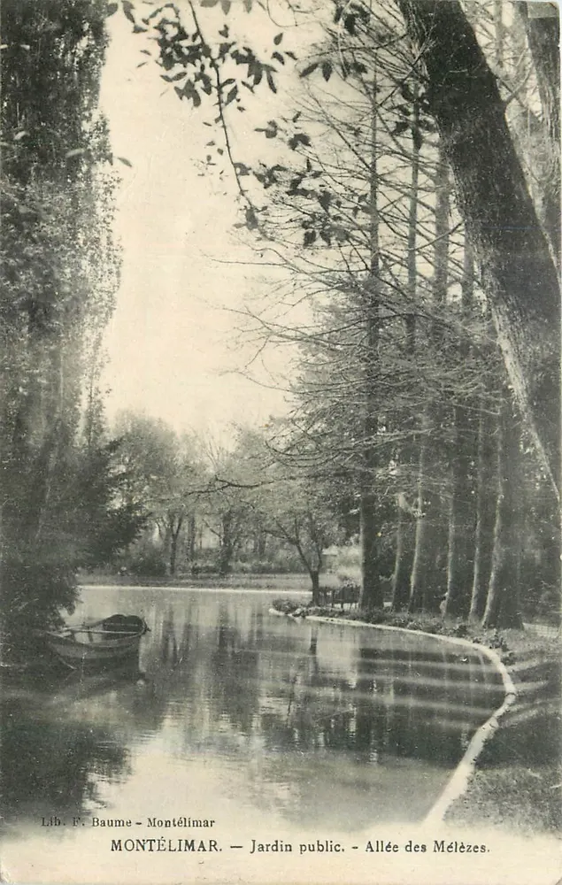 Montélimar — Öffentlicher Garten — Allee der Lärchen — Lib. F. Baume - Vorderseite