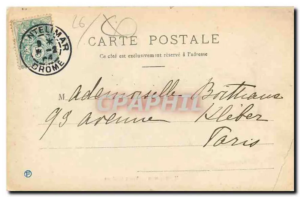 Montélimar — Stary Zamek — Papeterie Chapuis, Montélimar - Rewers