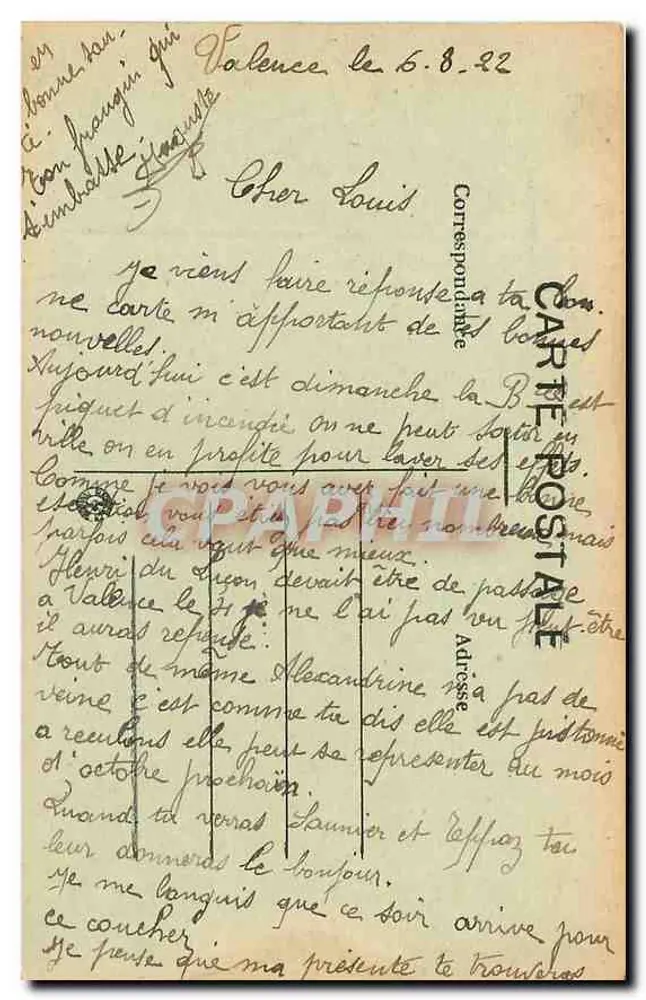 Valência — O Parque — P. S. V. - Verso