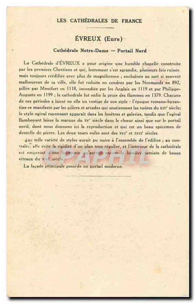 Évreux (Eure) — Kathedrale Notre-Dame (Nordportal) — Sammlung von Kolarsine und Solution Pautaubergs - Rückseite