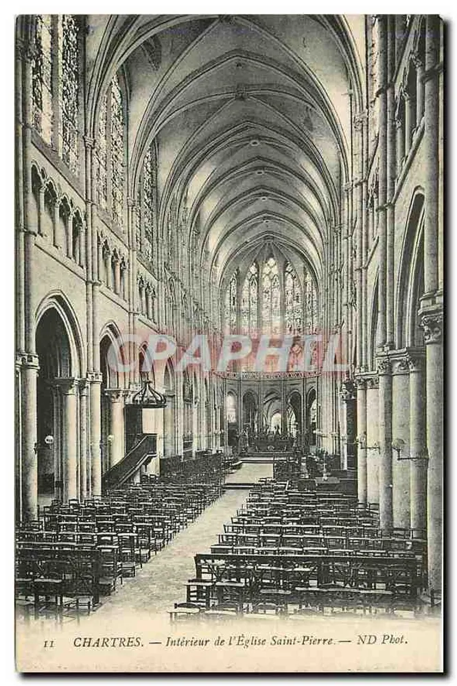 Chartres — Binnenkant van de Kerk van Sint Pieter — ND Phot. - Voorkant