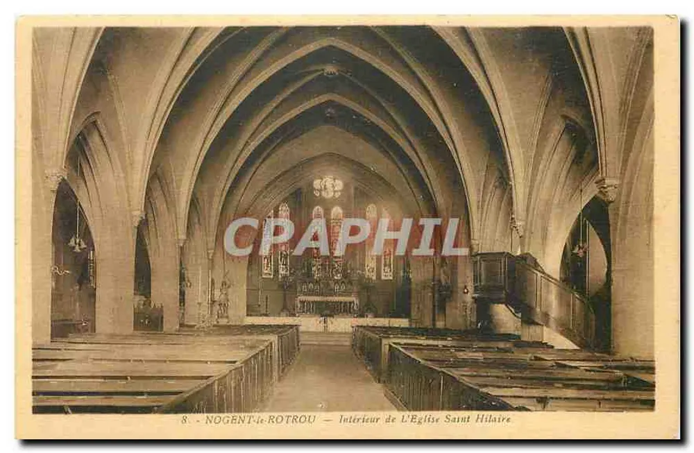 Nogent-le-Rotrou — Innenansicht der Kirche Saint-Hilaire — Edition La Cigogne, Paris - Vorderseite