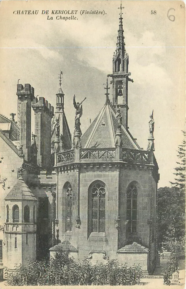 Castello di Keriolet (Finistère) — La Chapelle — Émi Phot. Neurdein et Cie, Parigi - Recto