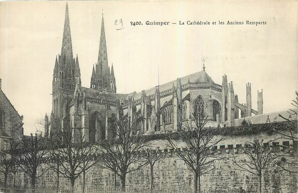 Quimper — Die Kathedrale und die alten Mauern — Sammlung Villard, Quimper - Vorderseite