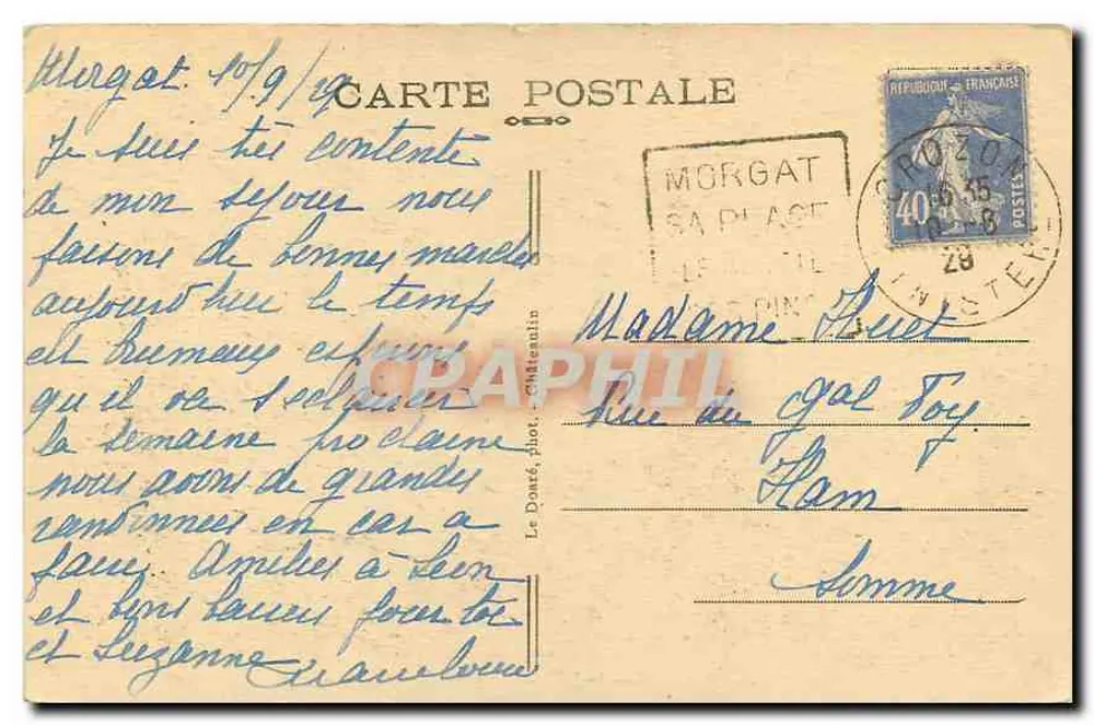 Die schöne Bucht von Morgat, gesehen von den Pinien von Crozon — Morgat — Nr. 2047 - Rückseite
