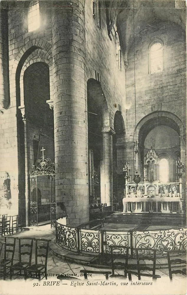 Brive — Église Saint-Martin, vue intérieure — Brossor et Guttonie, n°92 - Recto