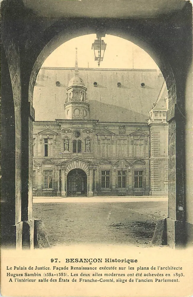 Besançon — Palast der Gerechtigkeit, Renaissance-Fassade — Verlag L.P.M. Paris, Nr. 97 - Vorderseite