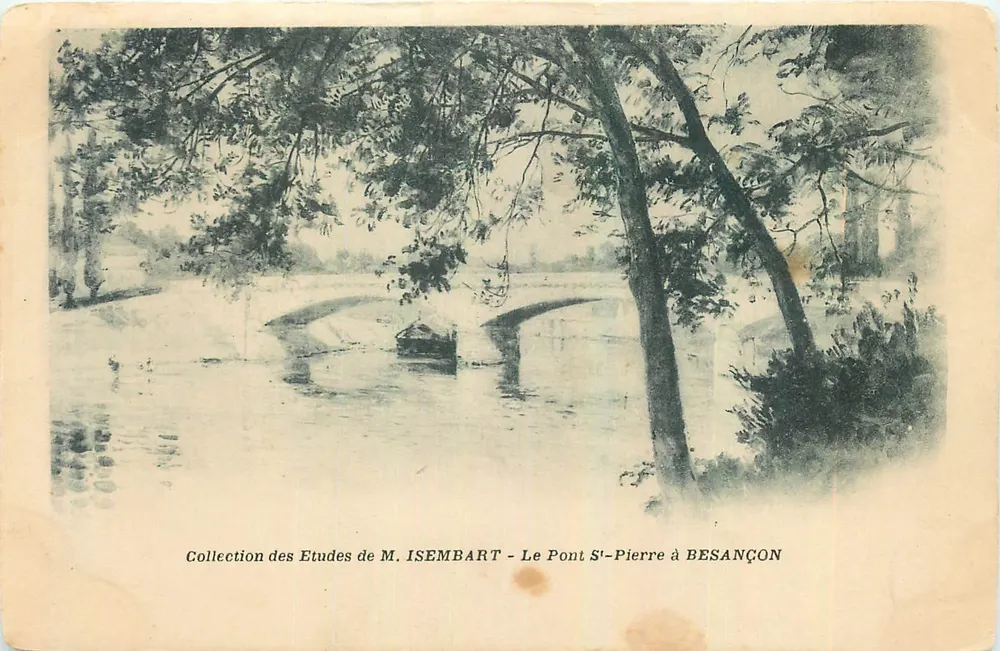 O Ponte Saint-Pierre em Besançon — Coleção das Estudos de M. ISEMBART — número de série não visível - Frente