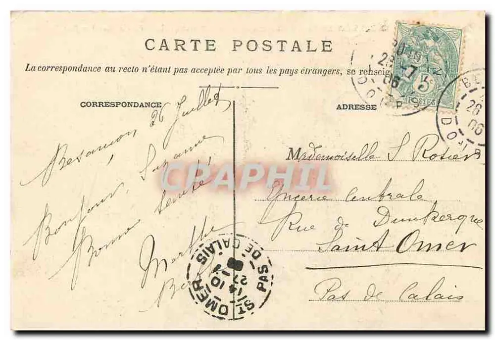 Besançon — Pont de Canot et Fort Rosemont — Édition Peulelet, Besançon - Verso