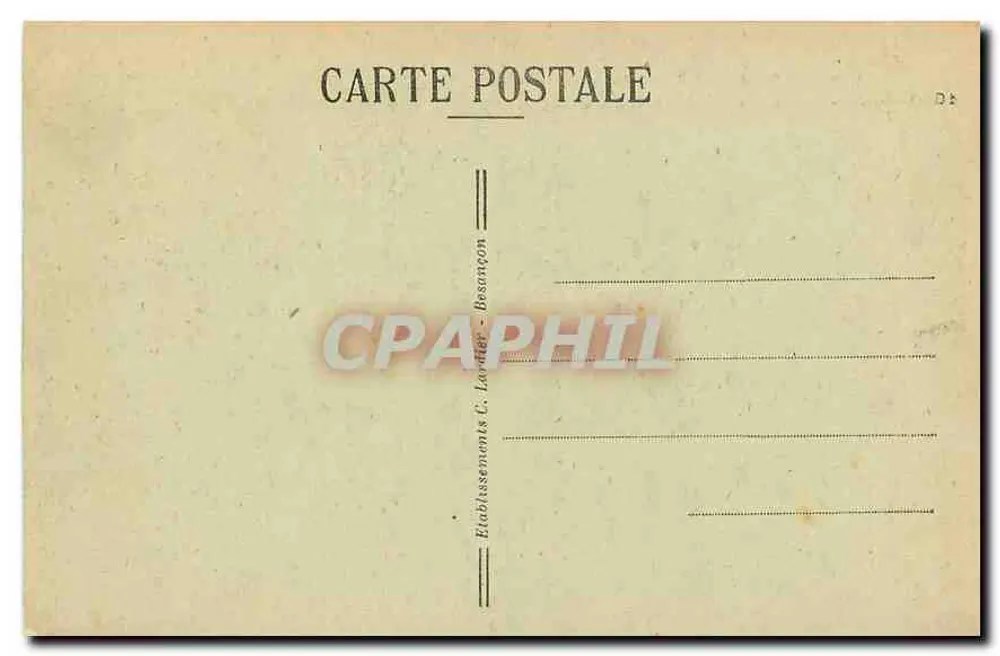 Gorges du Doubs bei La Rasse — Grenze Frankreich-Schweiz — Verlag C. Loritier, Besançon, Nr. 1049 - Rückseite