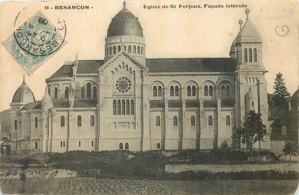 Besançon - Église de St Ferjeux, Façade latérale — éditeur non identifié, n° de série non visible - Recto