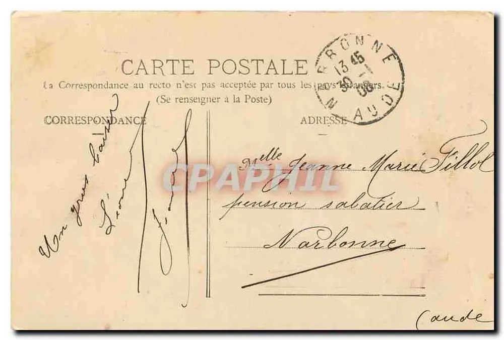 Intorno a BESANÇON - MORRE - Cascata del Creux de l'Enfer — editore sconosciuto, n° 533 - Verso