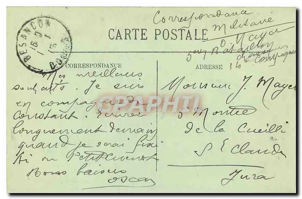 Besançon — La Vallée du Doubs et la Citadelle — LL. — N°7 - Verso