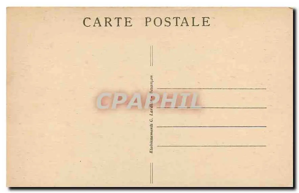 Frontière Franco-Suisse — Bassins du DOUBS — Éditeur C. Lardière Beanson - Verso