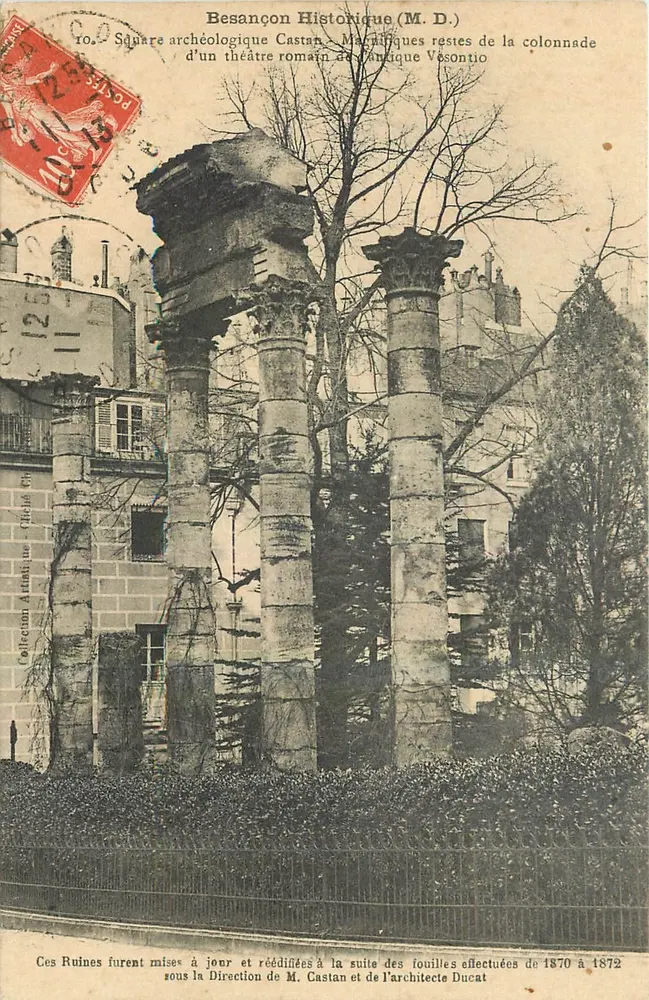 BESANÇON HISTORIQUE (M.D.) — Ruines d'un théâtre romain d'Antique Vesontio — Éditeur M.D. (Maison D.) - Recto