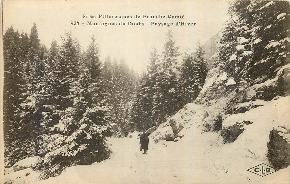 Berge des Doubs - Winterlandschaft — Malerische Orte der Franche-Comté, n°934, Verlag C.-L.-B - Vorderseite