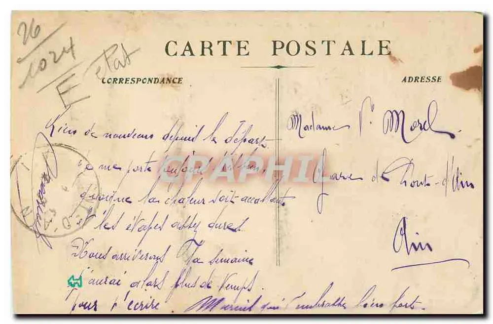 Schloss von M. Loubet — La Bégude-de-Mazenc (3) — Verlag Raymond, empfangen vom Postamt - Rückseite