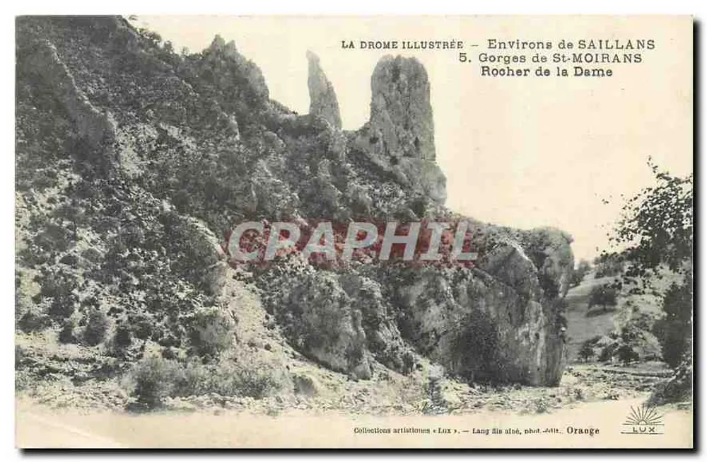 Gorges de St-Moirans — Rocher de la Dame — La Drome Illustrée, Nr. 5, Verlag Lang fils, Orange - Vorderseite