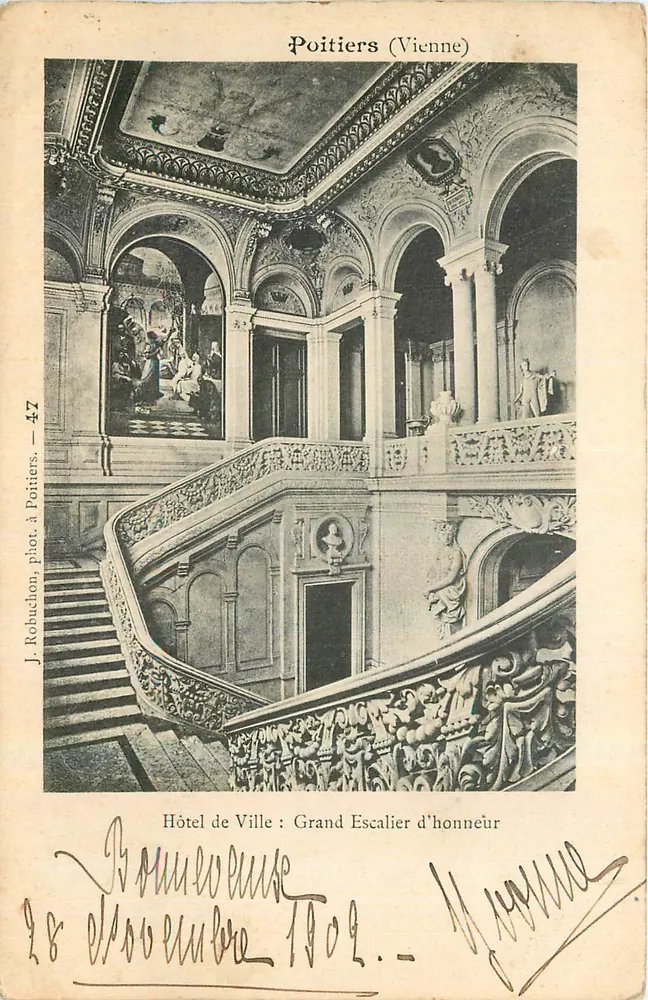 Stadthaus: Großer Treppenaufgang — Poitiers (Vienne) — J. Robuchon, Foto in Poitiers, Nr. 47 - Vorderseite