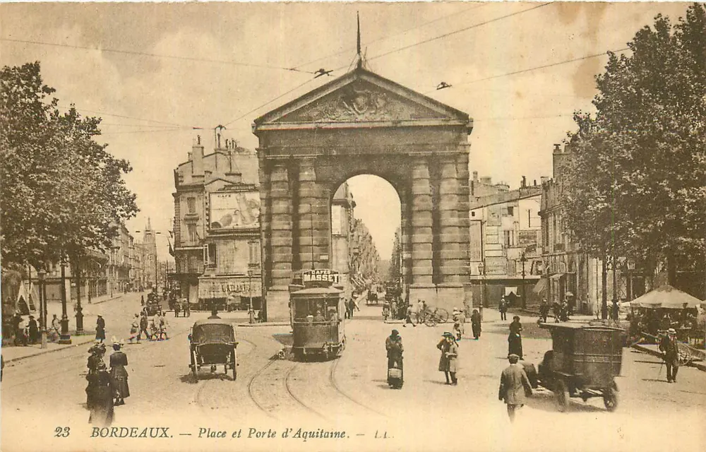 Bordeaux — Praça e Porta de Aquitânia — L.L. n°23 - Frente