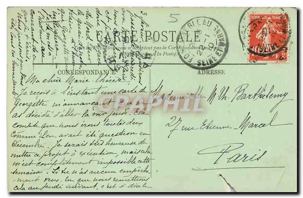 Fontainebleau — La Forêt — Le Nid de l'Aigle — LL. n° 748 - Verso