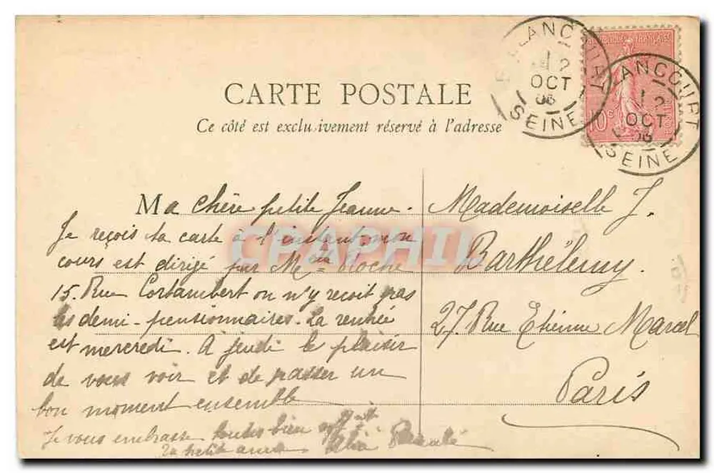 Forêt de Fontainebleau — Gorges de Franchard — Éditeur : T. P. (n°1) - Verso