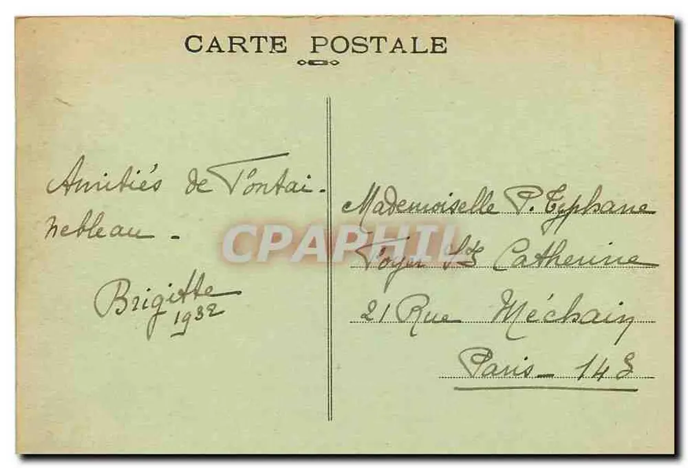 Forêt de Fontainebleau — Grotte de la Biche Blanche (Rocher d'Avon) — unbekannter Verlag, n° 371 - Rückseite