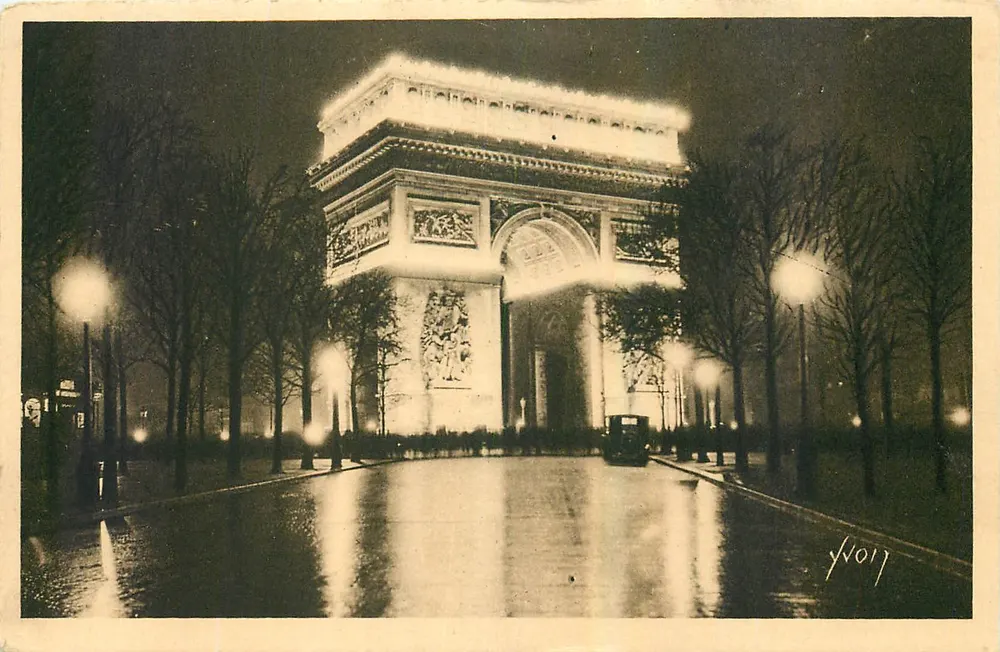 Arc de Triomphe — wydanie nocne — Les Éditions d'Art de l'Étoile, Paryż - Awers