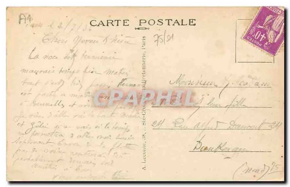 Paris - Der Tuileries-Garten und das Pavillon de Marsan - A. L. - Rückseite