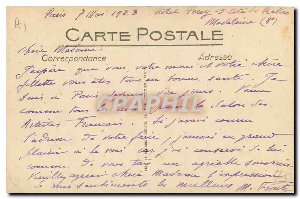 Paris - Der Pavillon de Rohan und die Tuileries-Gärten - LL - Rückseite