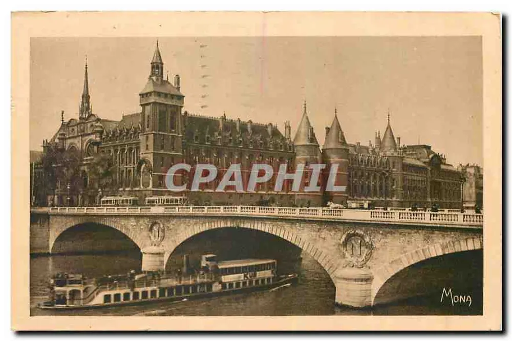 Pont au Change — vista da Conciergerie e da Torre da Hora — editor Mona, n° A1 - Frente