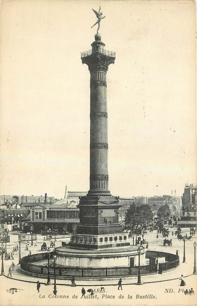 La Colonne de Juillet, Place de la Bastille — Paris — ND. Phot. Paris - Recto