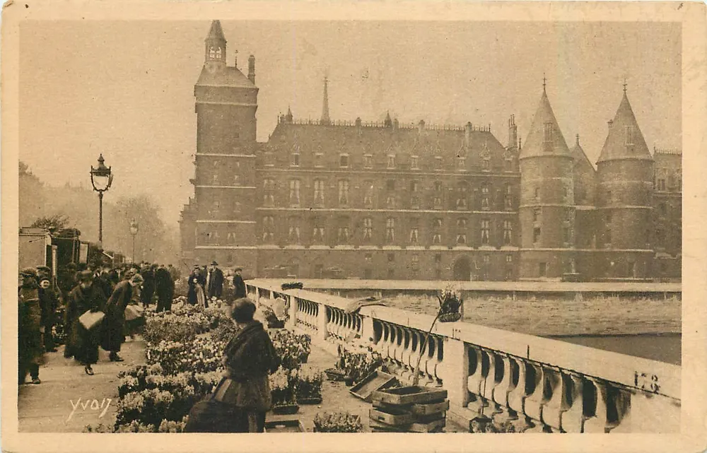 Paris. Spaziergang — Der Blumenmarkt am Pont au Change und die Conciergerie — Art Edition YVON - Vorderseite