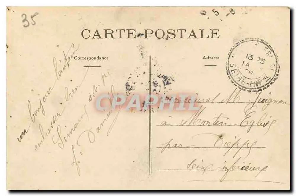 Buttes Chaumont (XIXe) - Le Lac et le Belvédère — C.P. n°492 - Verso