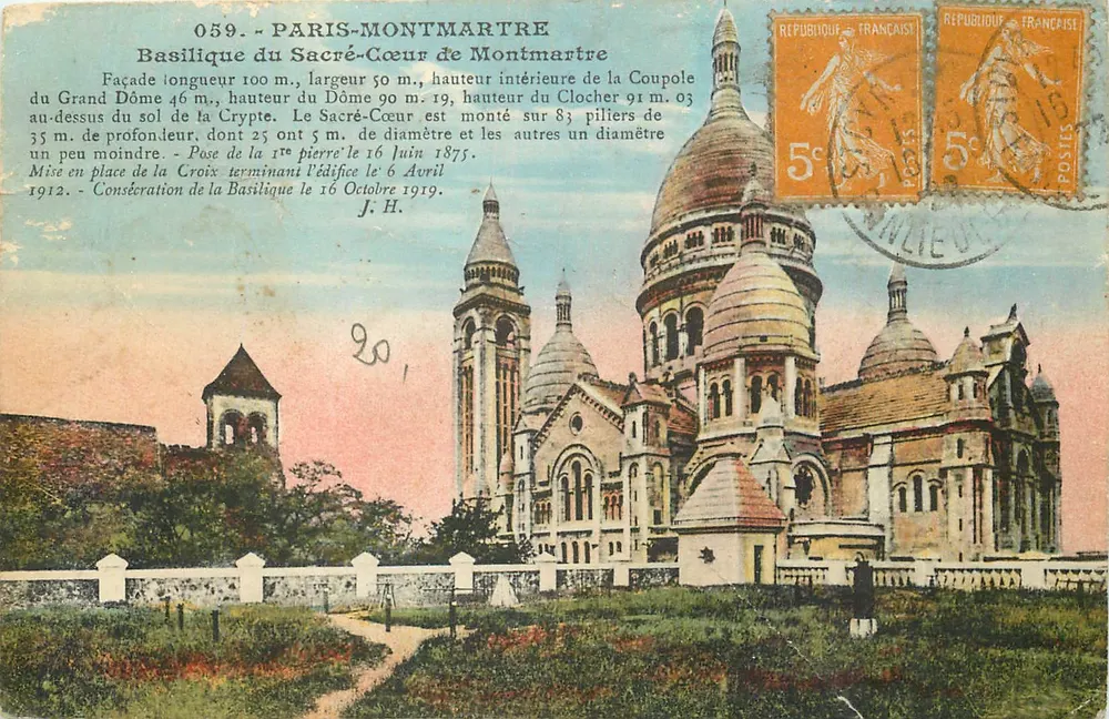 Paris-Montmartre — Basílica do Sagrado Coração de Montmartre — editor desconhecido, n° 059 - Frente