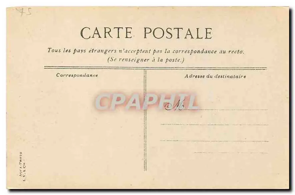 Bois de Boulogne - Autour du lac intérieur — éditeur I. V. A. Gr. n°17 - Verso