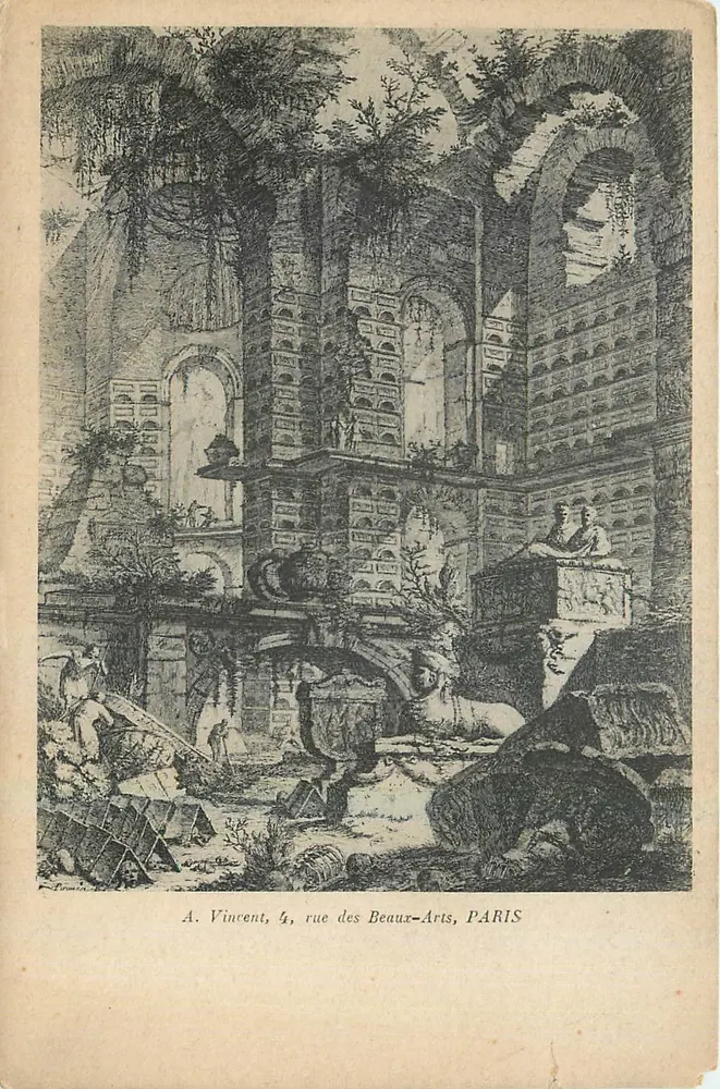 Ruínas verdes — gravura — A. Vincent, 4, rue des Beaux-Arts, PARIS - Frente