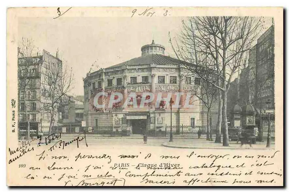 Circo d'Hiver — Paris — B. F. Paris, n°109 - Frente