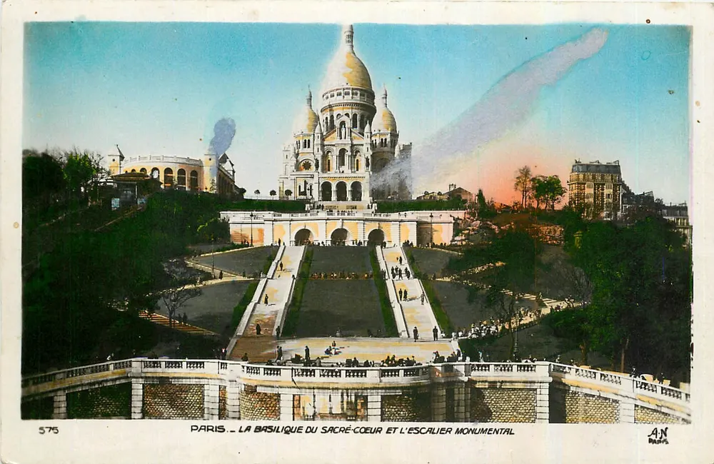 Paris — Die Basilika des Heiligen Herzens und die monumentale Treppe — A.N. Paris, n° 575 - Vorderseite